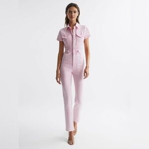 NWOT- GOOD AMERICAN PINK DENIM FIT FOR SUCCESS JUMPSUIT